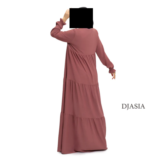3-stufiges Kleid - Abaya Seide