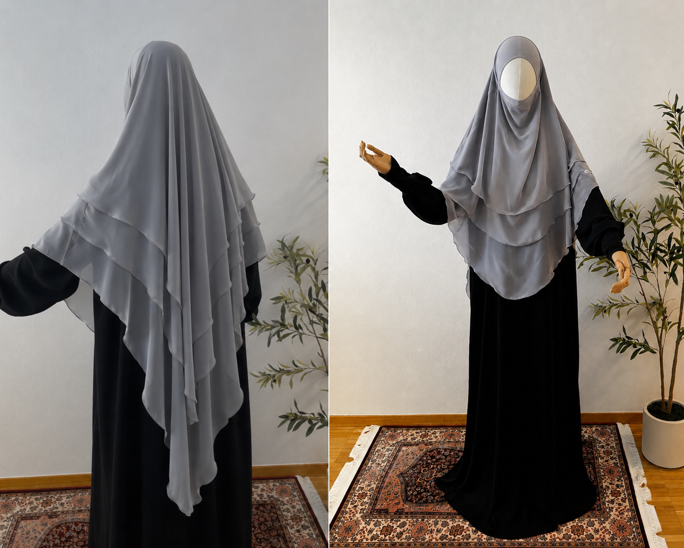 3-lagiger Khimar Chiffon