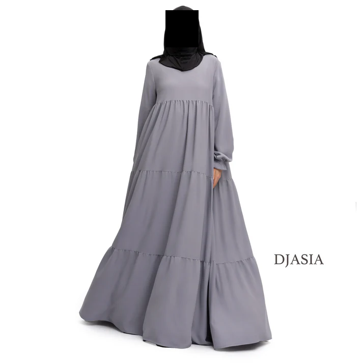 3-stufiges Kleid - Abaya Seide