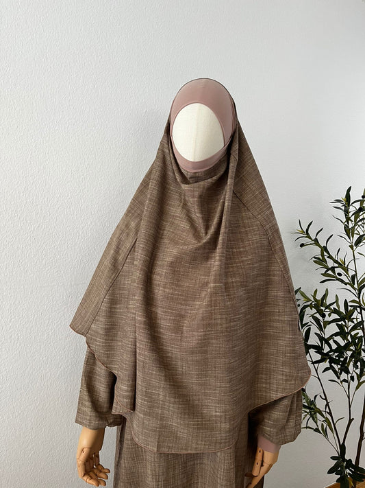 Leinen Standard Khimar rund (mit hellem Jersey)