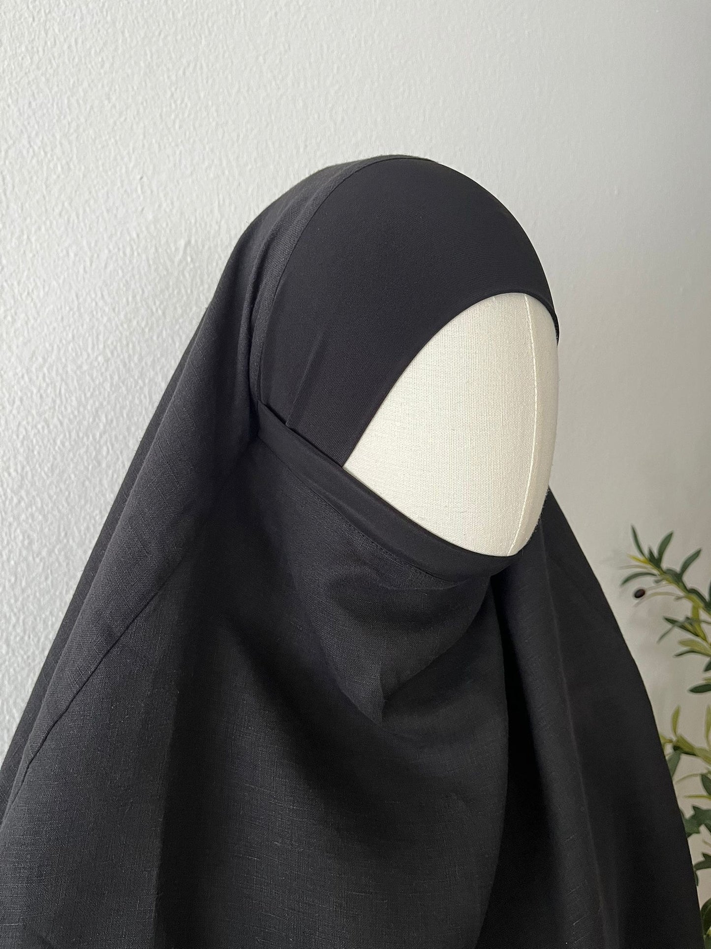 SET LEINE: Abaya A-Linie + Standard Khimar rund