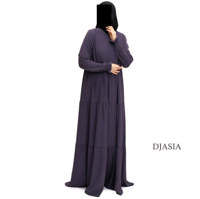3-stufiges Kleid - Abaya Seide