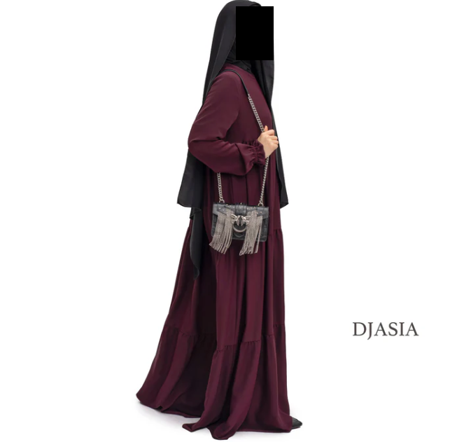 3-stufiges Kleid - Abaya Seide