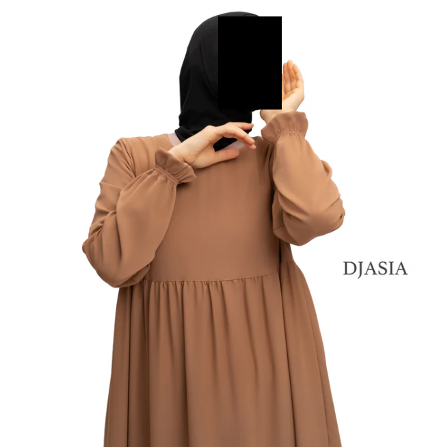 3-stufiges Kleid - Abaya Seide
