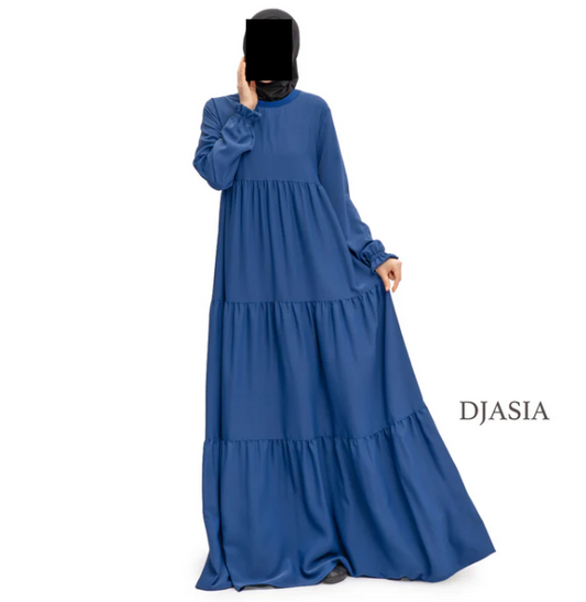 3-stufiges Kleid - Abaya Seide