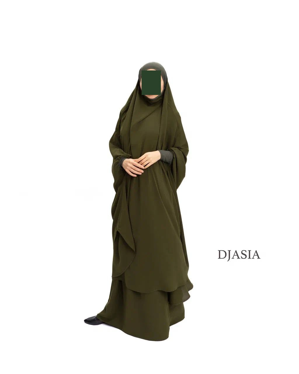 SET: Jilbab mit Rock - Medina Seide (Onesize)