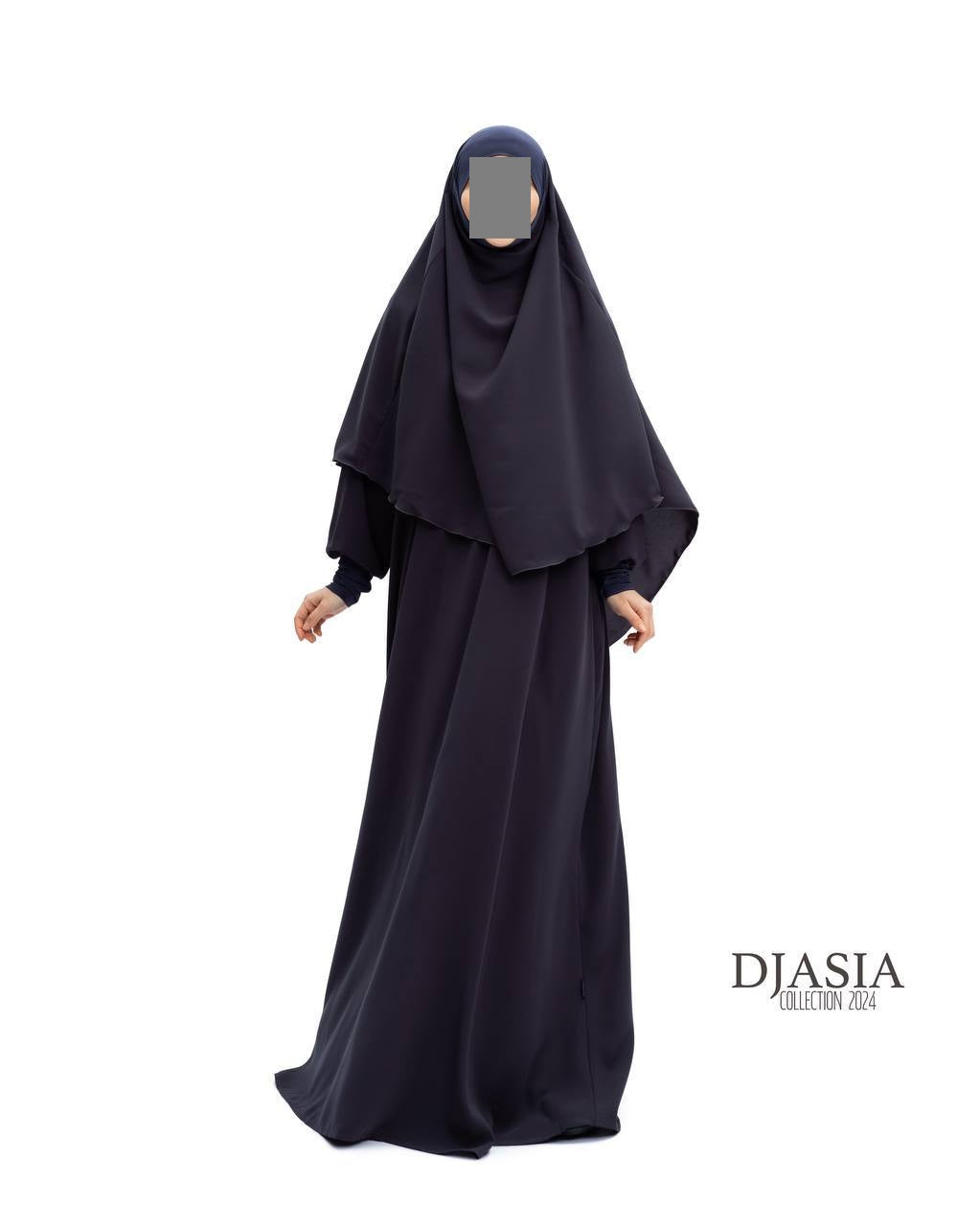 SET: Abaya A-Linie mit Standard Khimar - Medina Seide