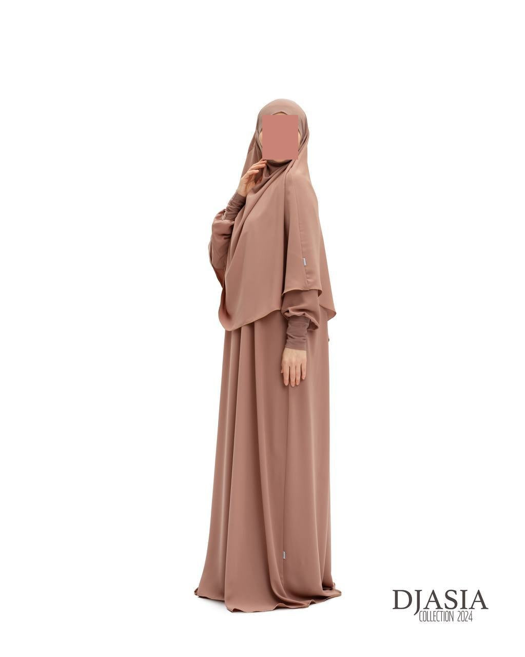 SET: Abaya A-Linie mit Standard Khimar - Medina Seide