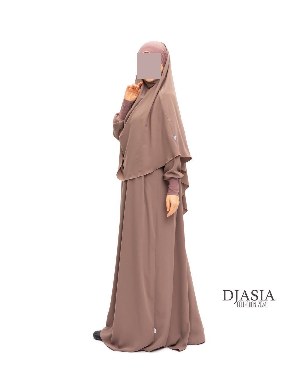 SET: Abaya A-Linie mit Standard Khimar - Medina Seide
