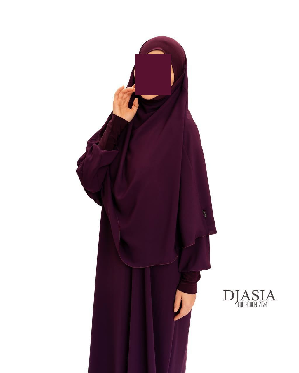 SET: Abaya A-Linie mit Standard Khimar - Medina Seide