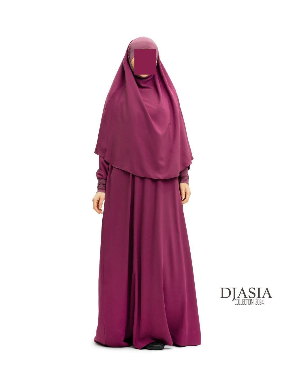 SET: Abaya A-Linie mit Standard Khimar - Medina Seide