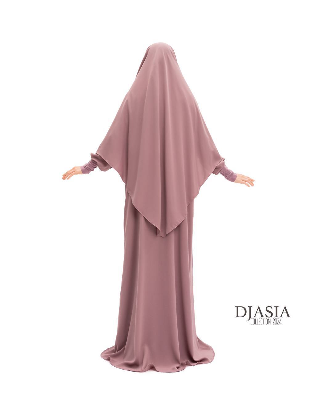 SET: Abaya A-Linie mit Standard Khimar - Medina Seide