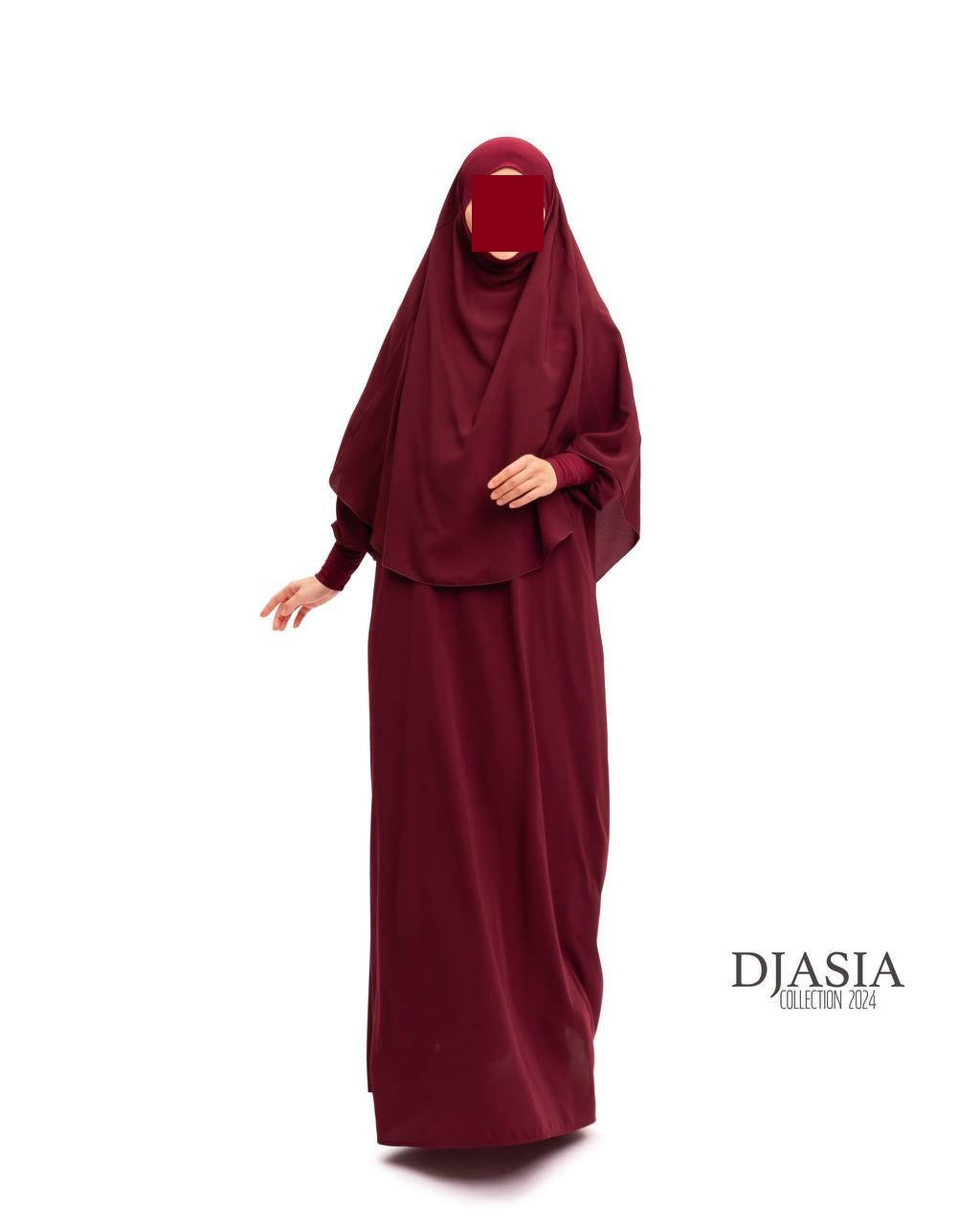 SET: Abaya A-Linie mit Standard Khimar - Medina Seide