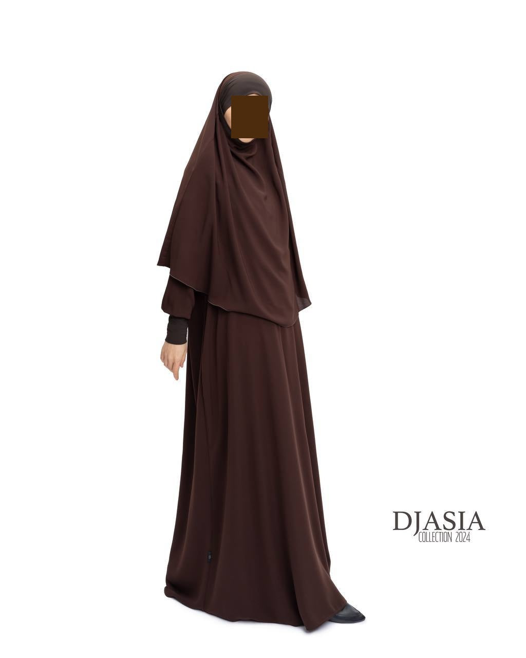 SET: Abaya A-Linie mit Standard Khimar - Medina Seide