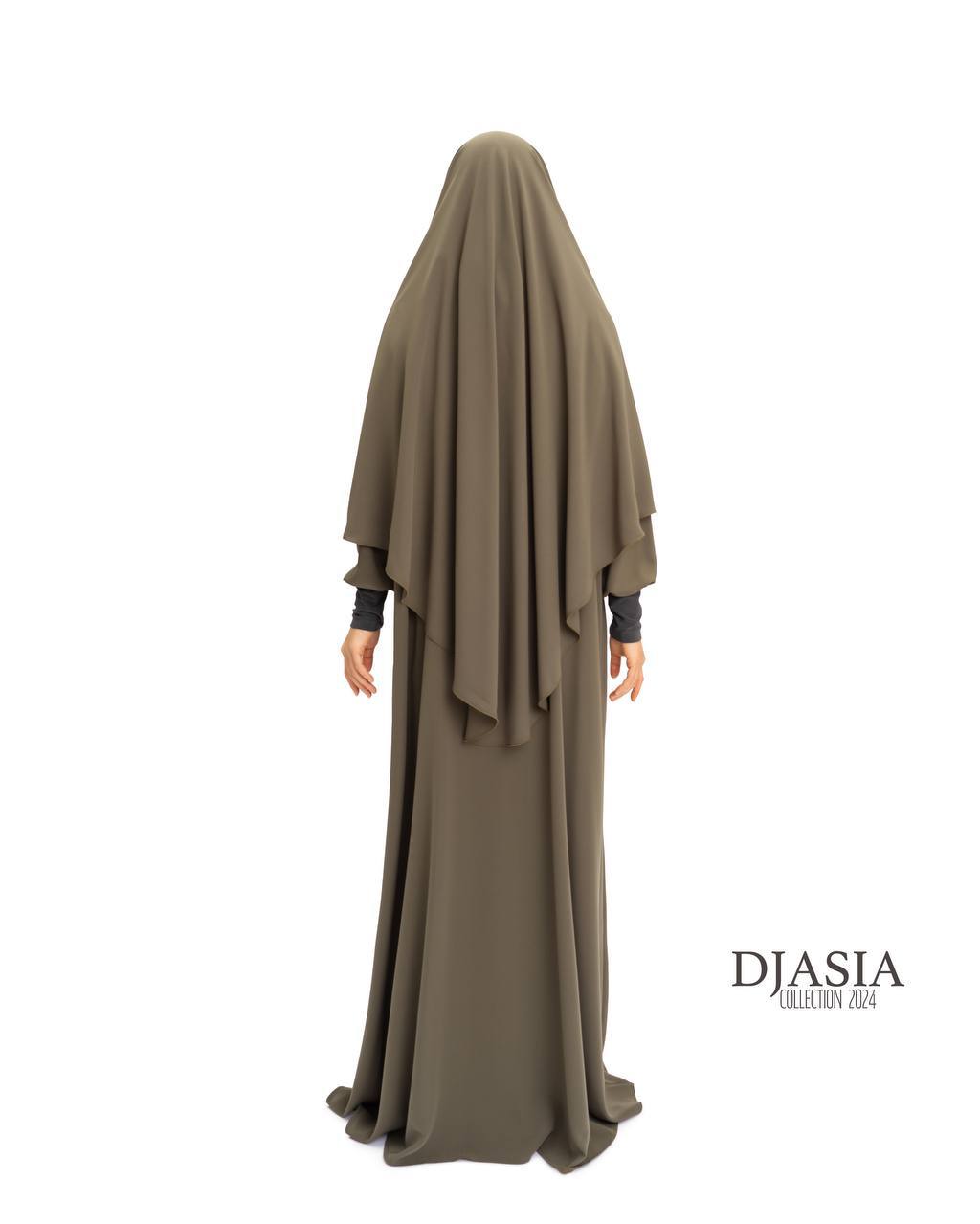 SET: Abaya A-Linie mit Standard Khimar - Medina Seide