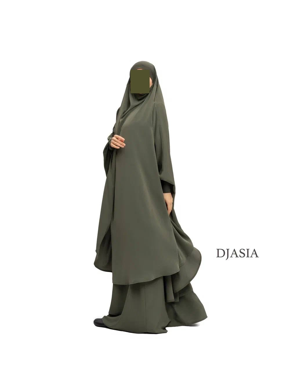 SET: Jilbab mit Rock - Abaya Seide (Onesize)